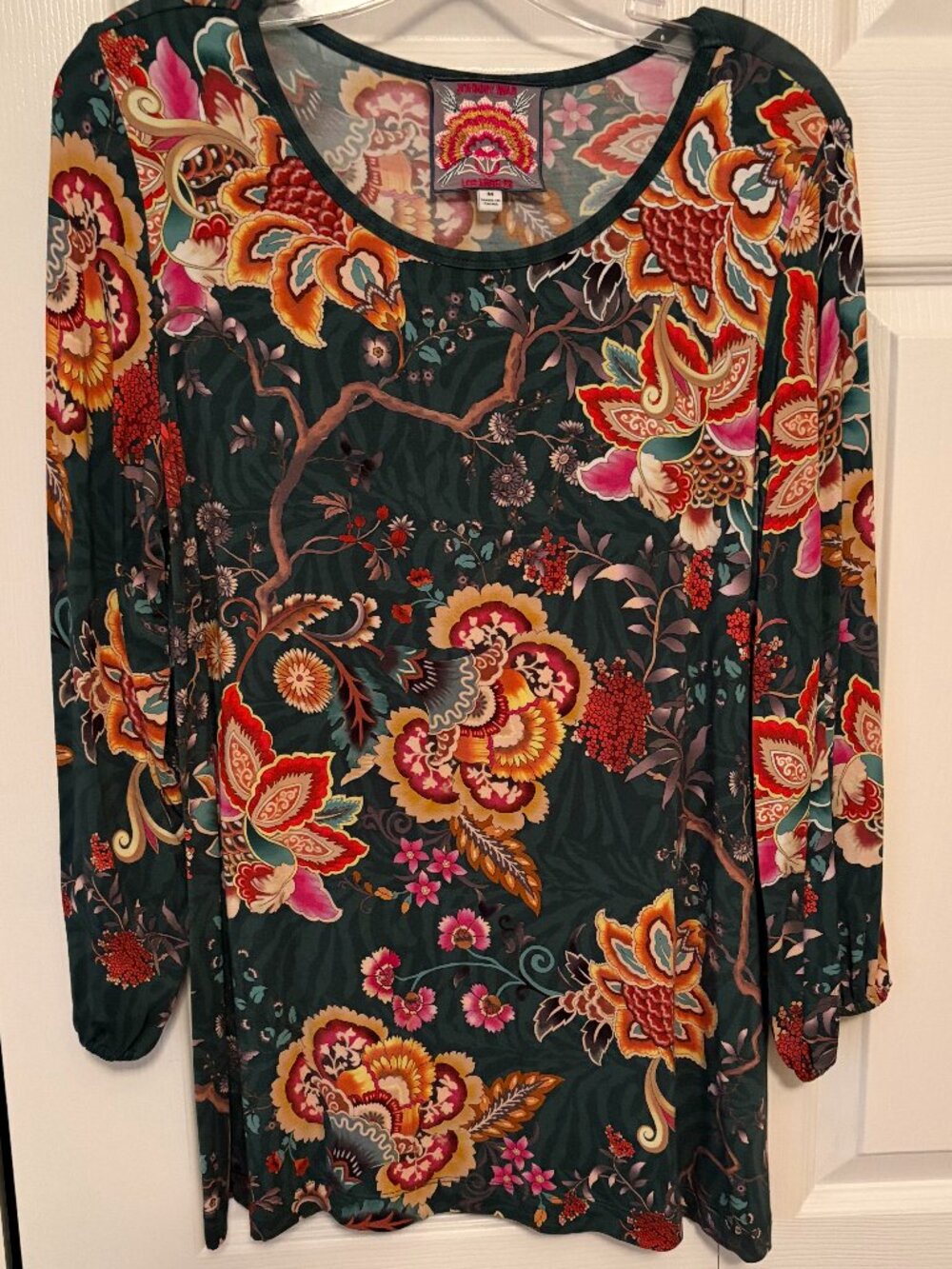 Johnny Was Orizaba Printed Puff Sleeve Knit Tee